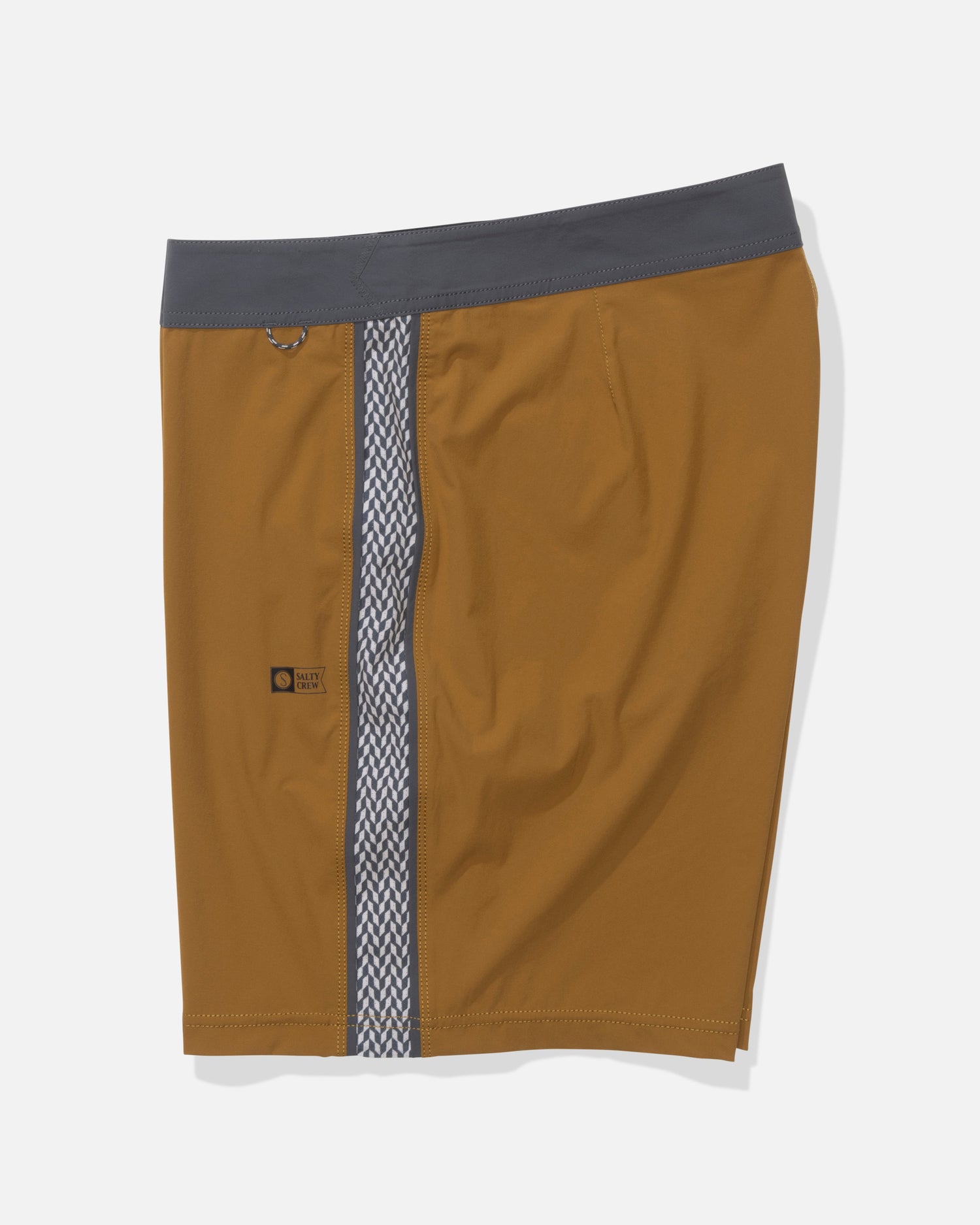 Profile view of the Channel Apex Boardshort - Bronze Brown. 