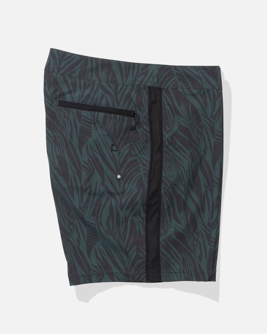 Alternate profile view of the Channel Apex Boardshort - Washed Green. 