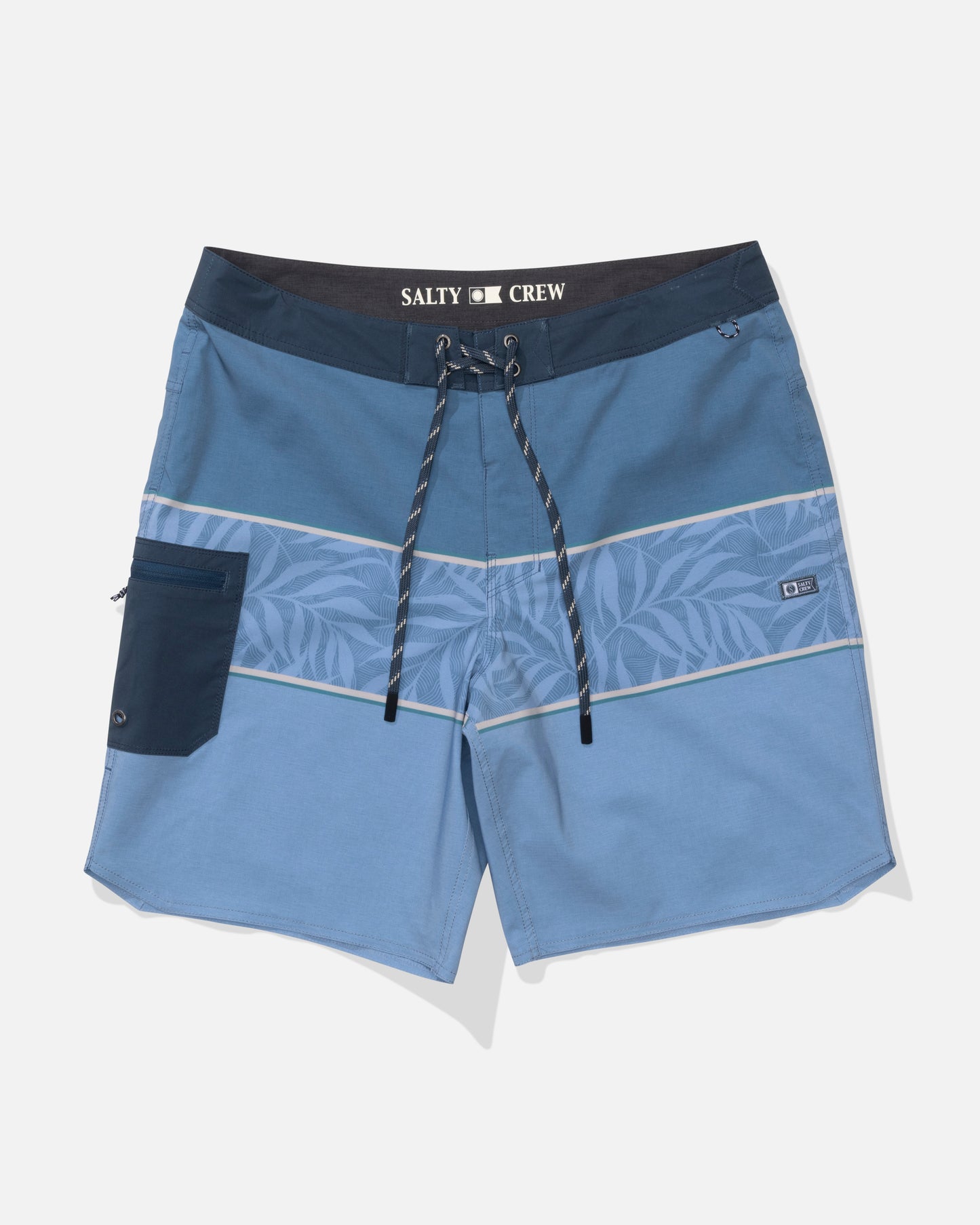 Front view of the Session Block Boardshort - Captains Blue. 
