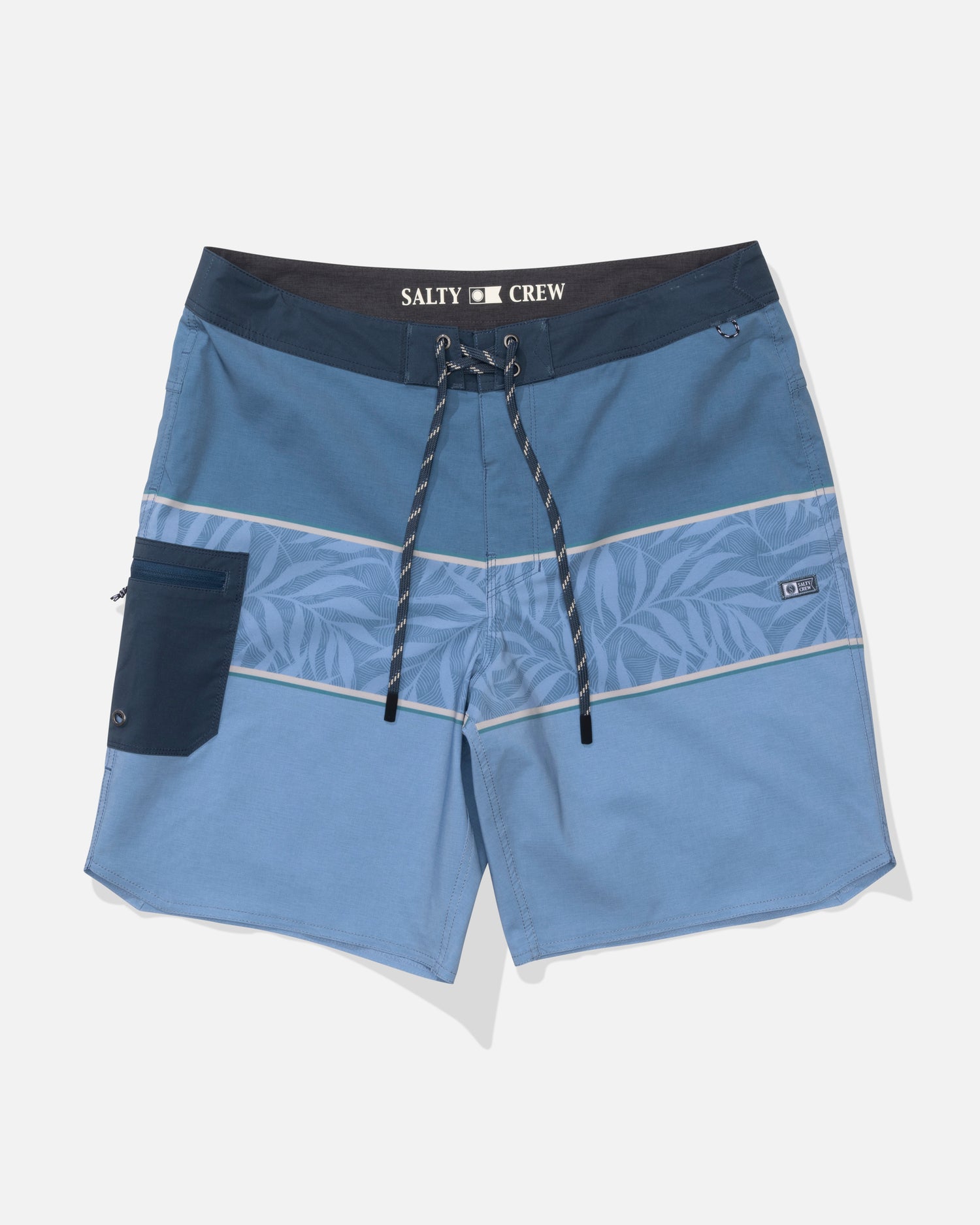 Front view of the Session Block Boardshort - Captains Blue. 