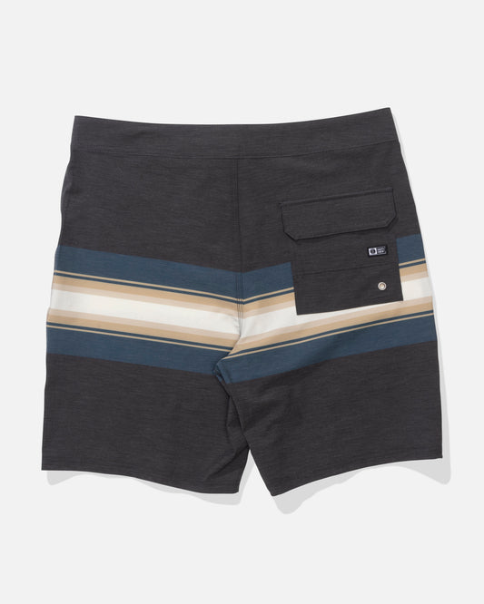 Back view of the Crew Stripe Boardshort - Pirate Black. 