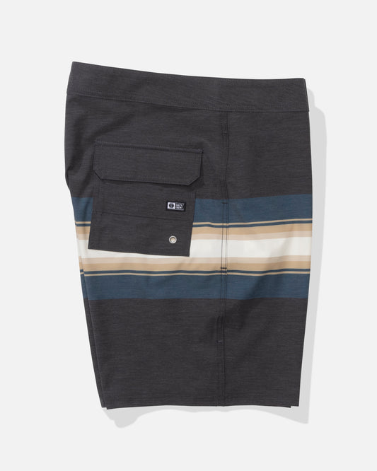 Alternate profile view of the Crew Stripe Boardshort - Pirate Black. 