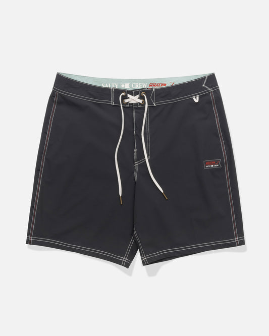 Front view of the Whaler Boardshort 18.5" - Black. 