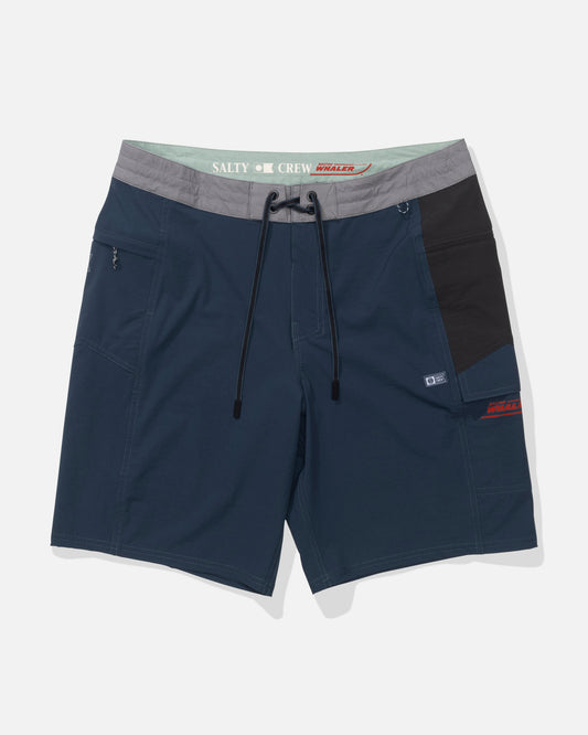 Front view of the Whaler Flagship 20" Boatshort - Dark Navy. 