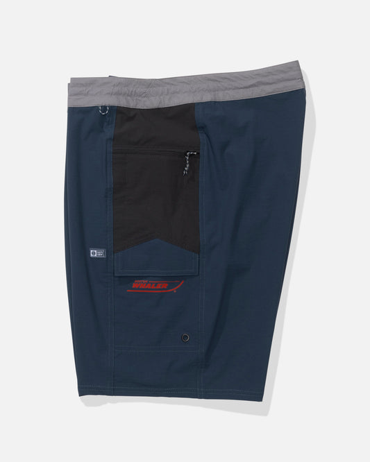 Profile view of the Whaler Flagship 20" Boatshort - Dark Navy. 