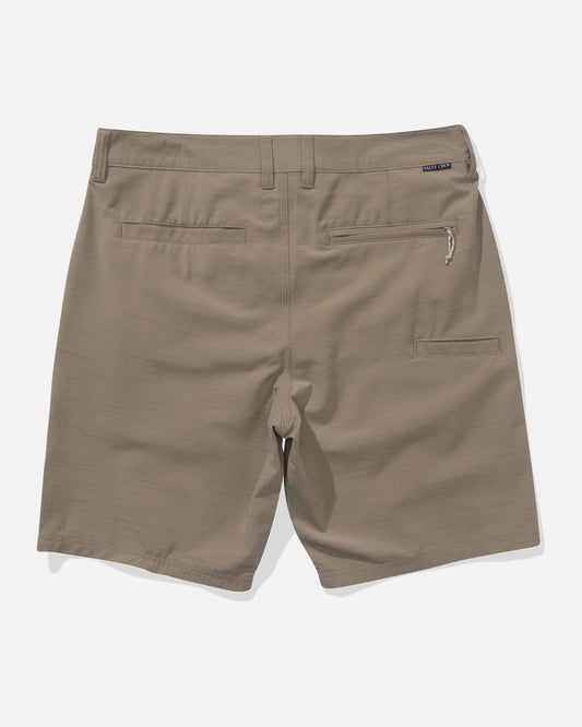 back view of Drifter 19" Slub Hybrid Short - Khaki