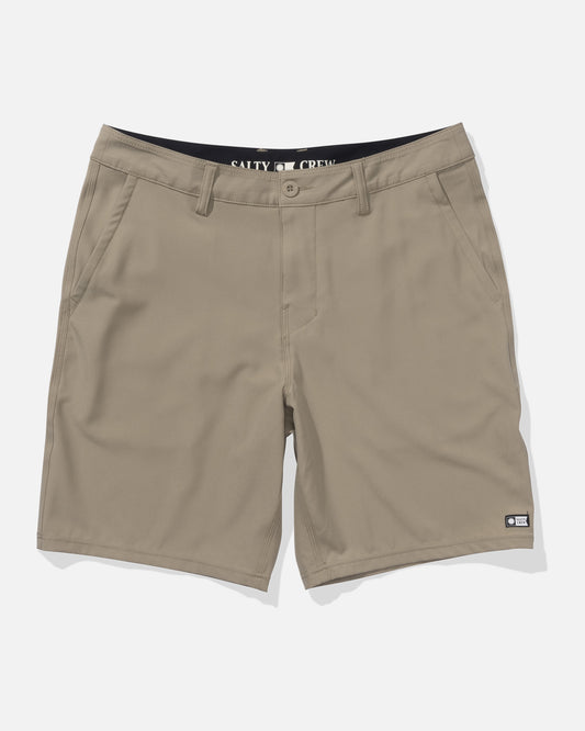 front view of Lowtide 20" Hybrid Short - Khaki
