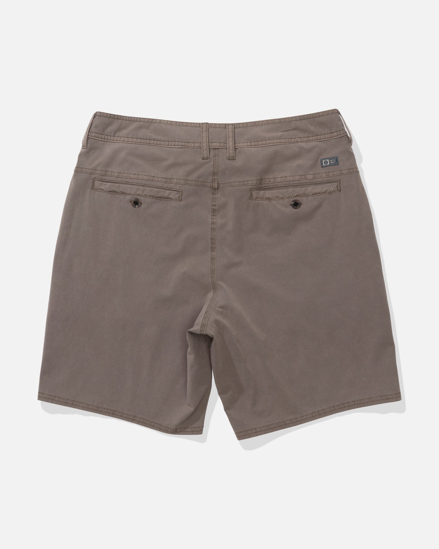 Alternate profile view of the Transom Overdye Short - Dark Brown. 