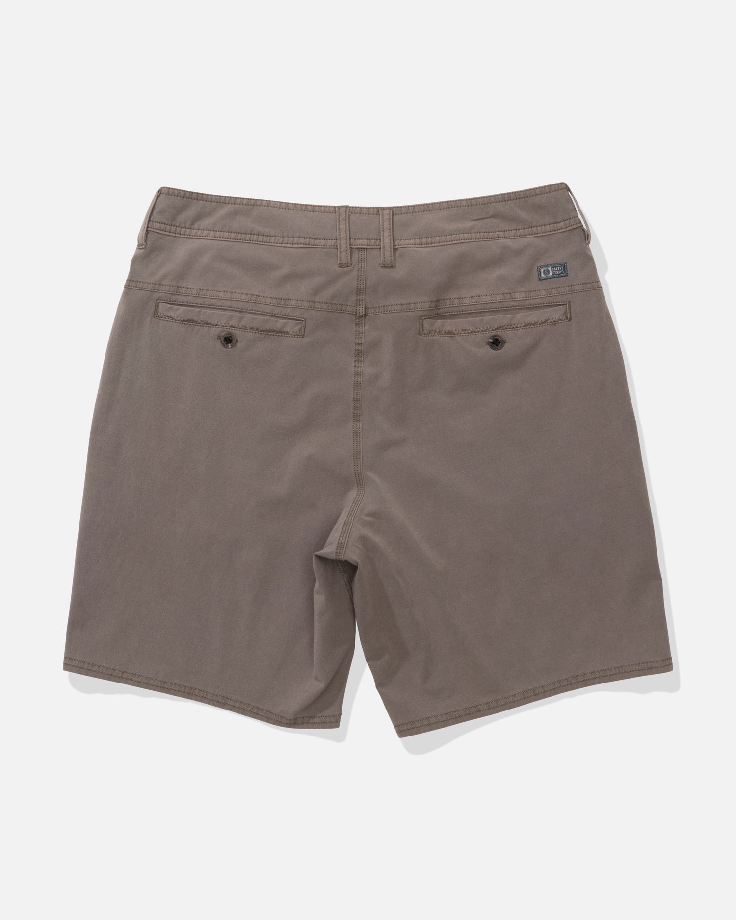 Alternate profile view of the Transom Overdye Short - Dark Brown. 