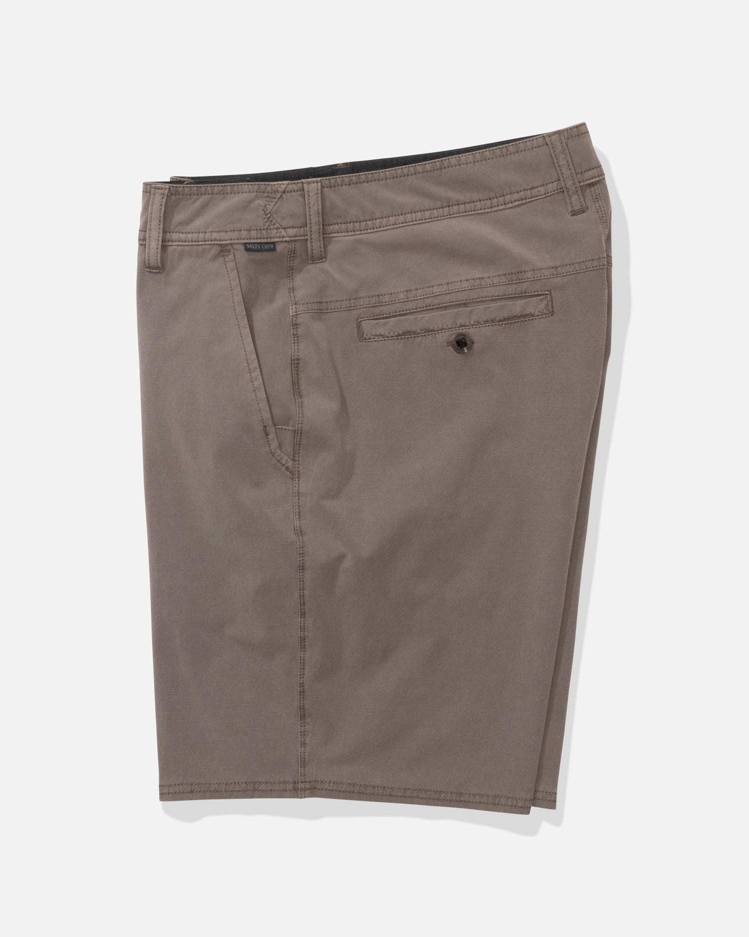 Back view of the Transom Overdye Short - Dark Brown. 