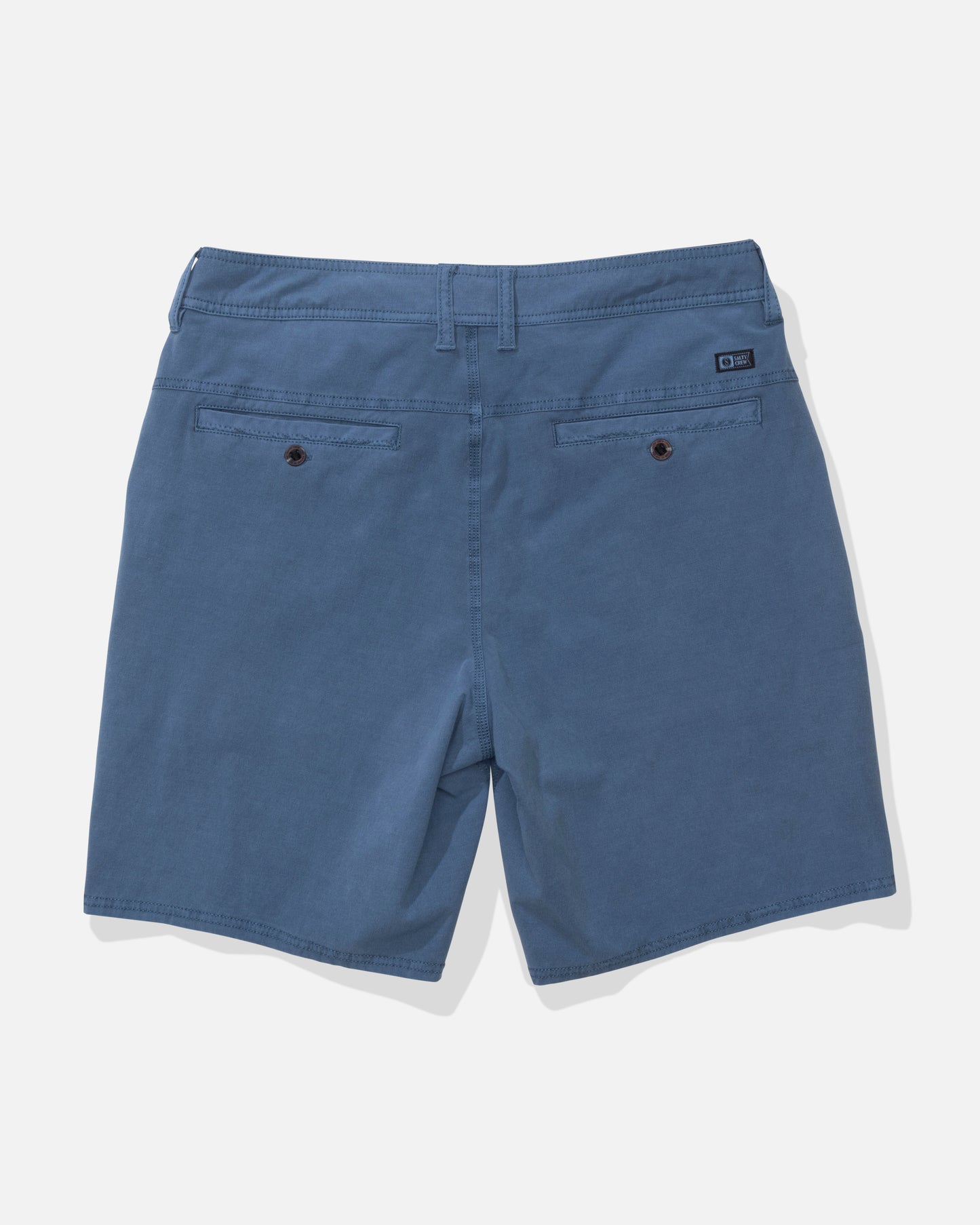 Back view of the Transom Overdye Short - Mid Blue.