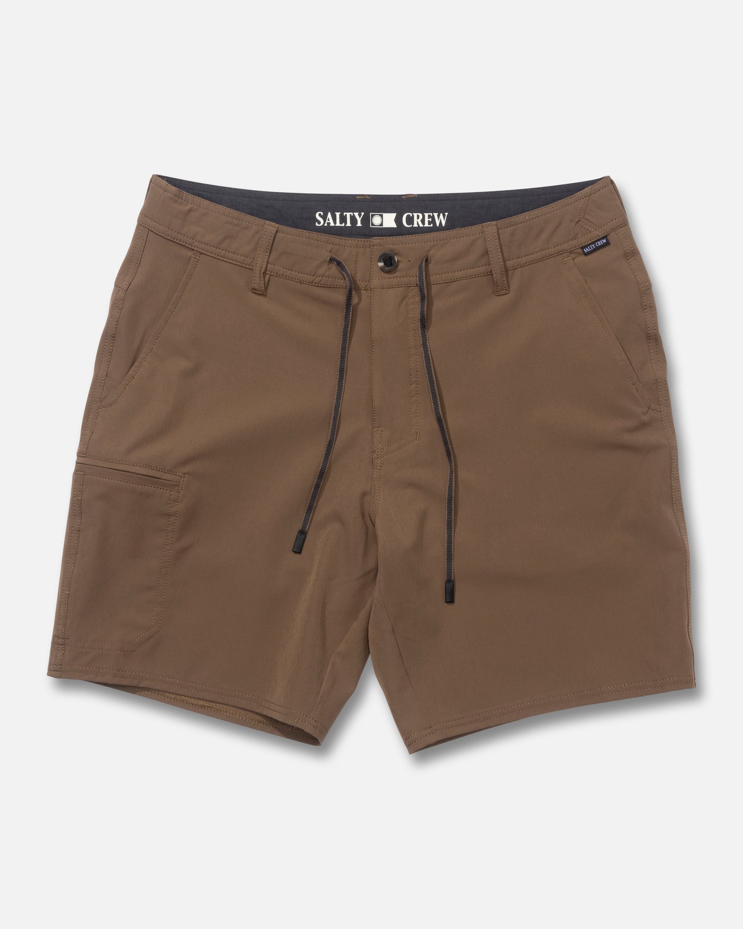 Front view of the Transom Tech Short - Dark Brown. 