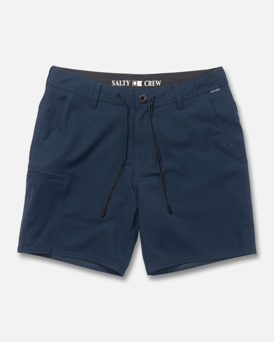 Front view of the Transom Tech Short - Navy. 