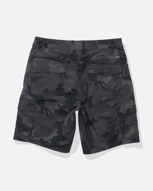 Back view of the Transom Cargo Short - Black Camo. 