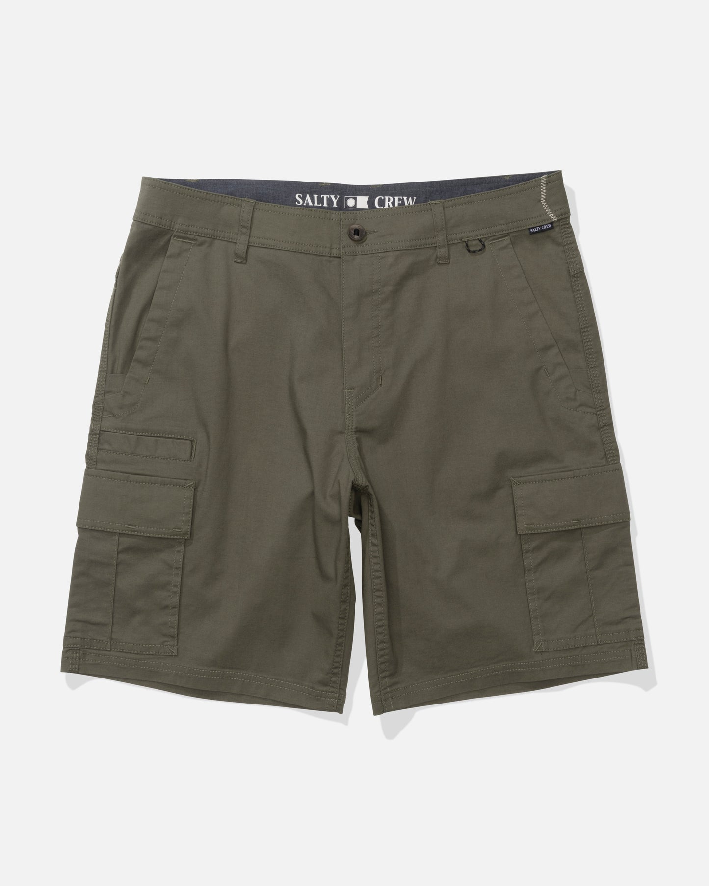 Front view of the Transom Cargo Short - Dusty Olive. 