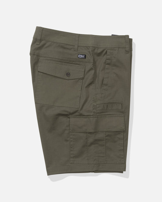 Alternate profile view of the Transom Cargo Short - Dusty Olive. 