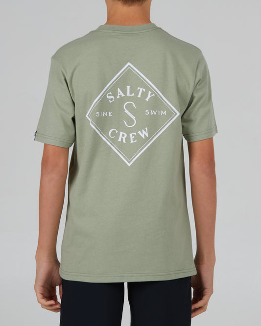 back view of Tippet Boys Dusty Sage S/S Tee