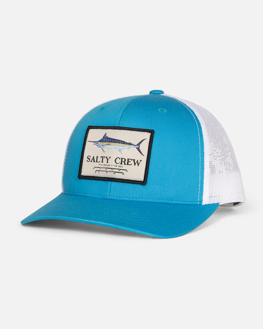 Marlin Mount Retro Trucker - Turquoise White