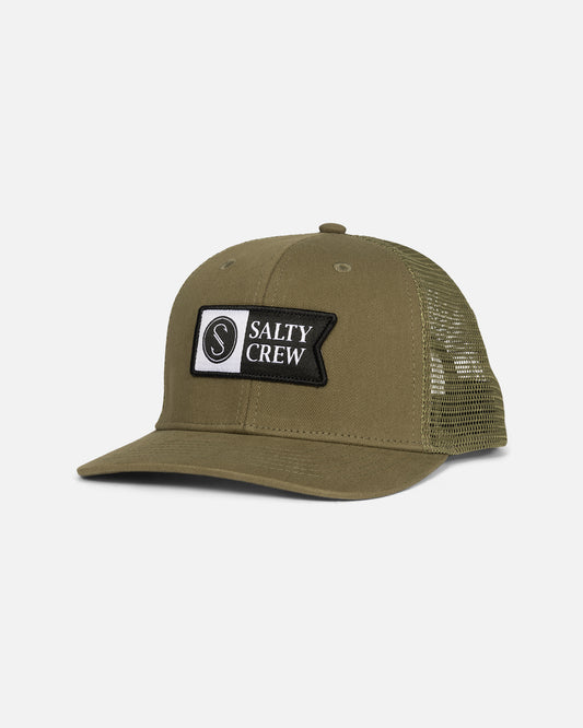 Pinnacle Boys Retro Trucker Hat - Oil Green