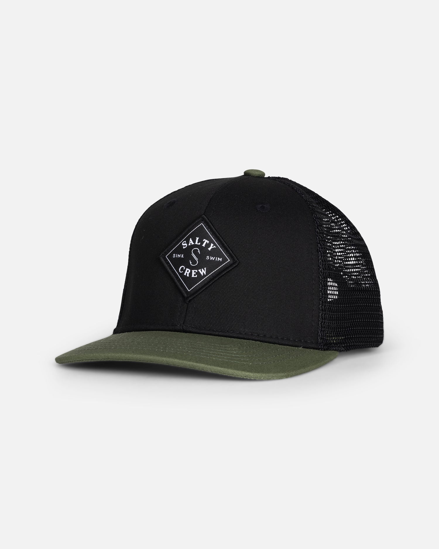 Front view of the Sealine Boys Trucker - Black/Green. 