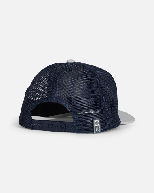 Back view of the Sealine Boys Trucker - Navy/Grey. 