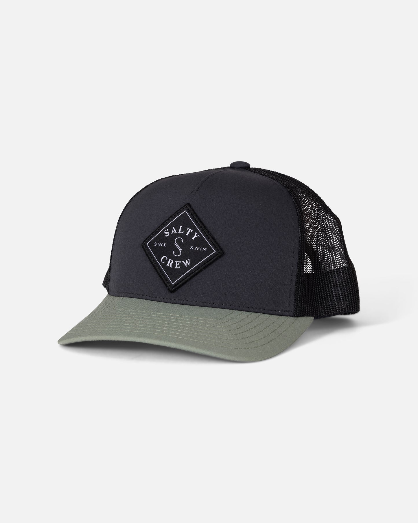 Front view of the Sealine Retro Trucker - Black/Green. 
