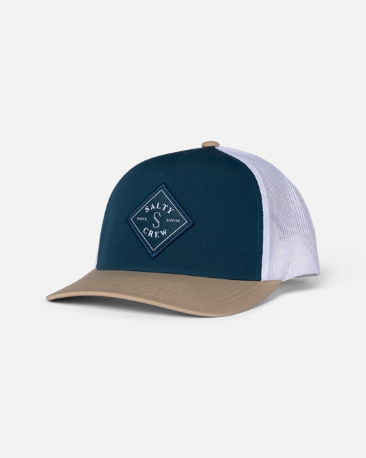 Front view of the Sealine Retro Trucker - Navy Khaki. 