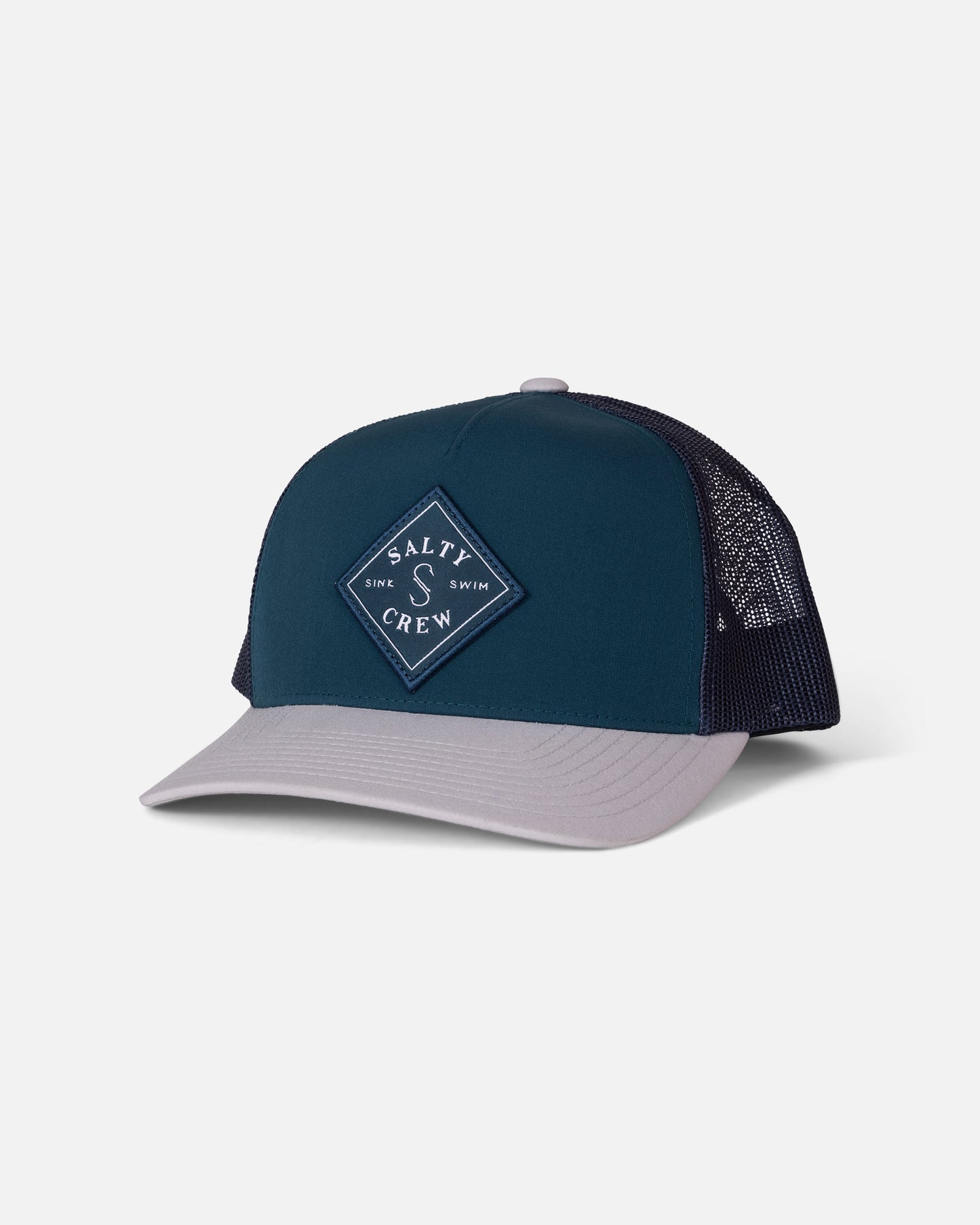 Front view of the Sealine Retro Trucker - Navy/Quarry. 