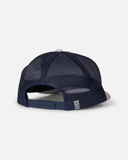 Back view of the Sealine Retro Trucker - Navy/Quarry. 