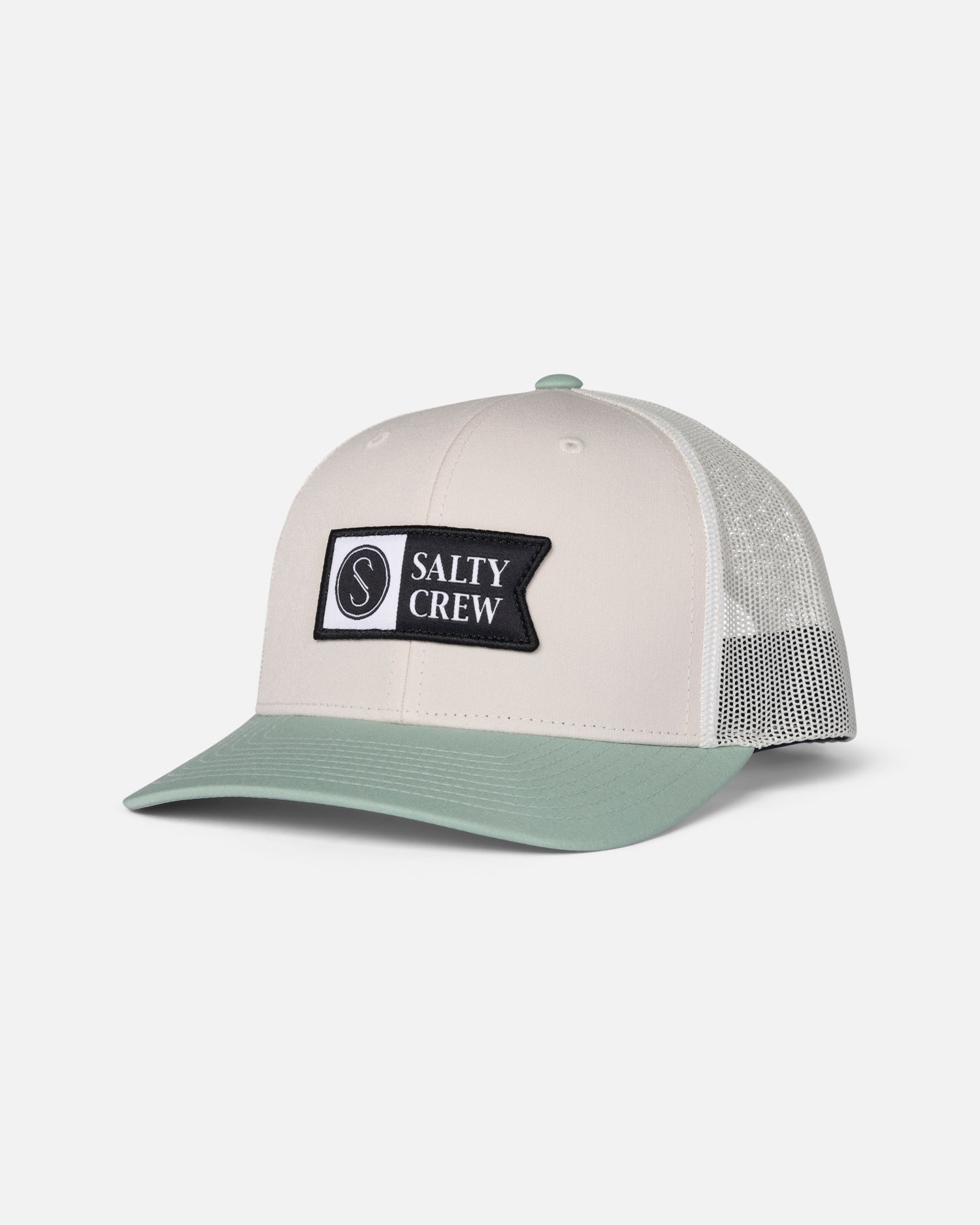 Front view of the Pinnacle 2 Retro Trucker - Birch Jade. 