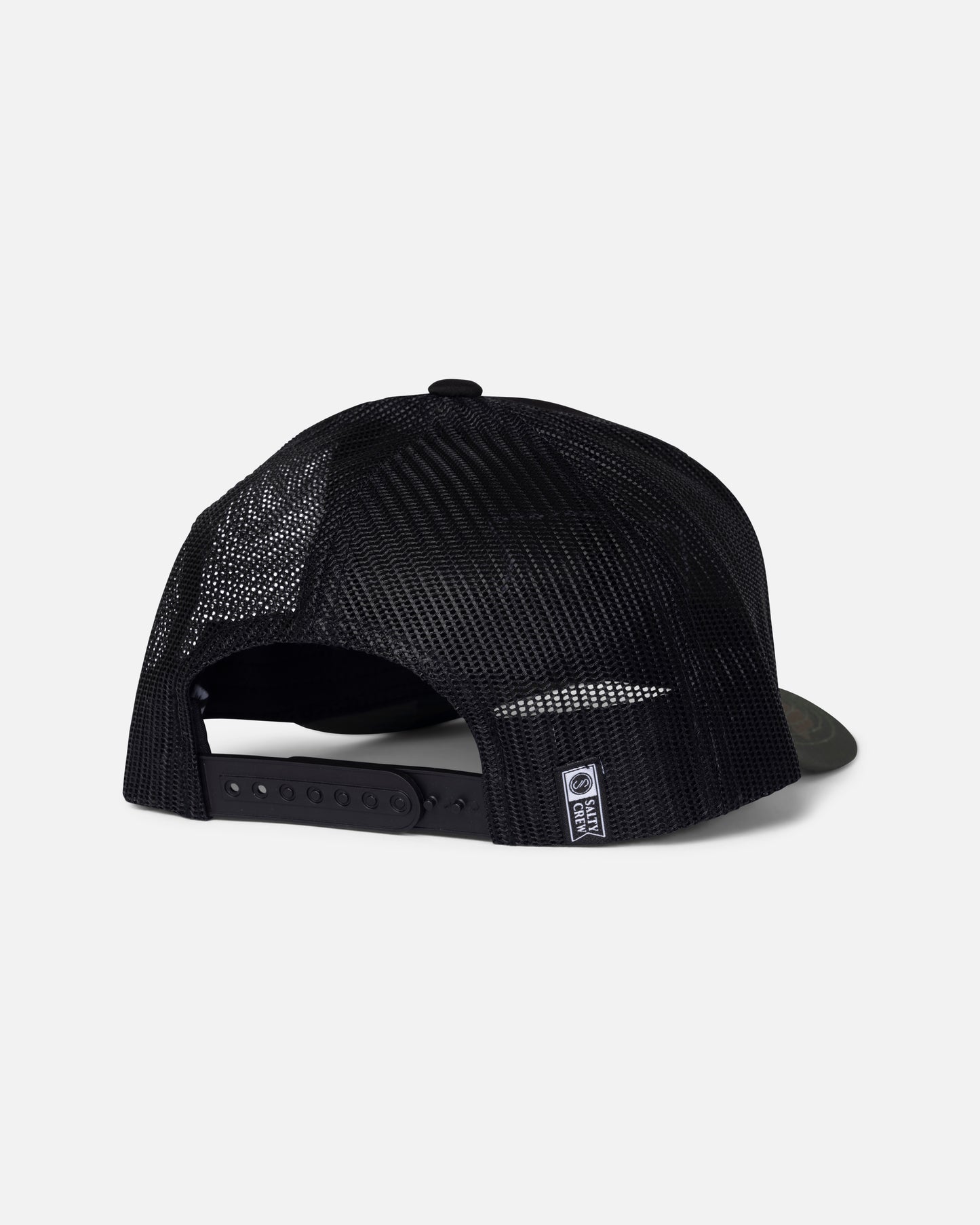 Back view of the Pinnacle 2 Retro Trucker - Camo/Black. 