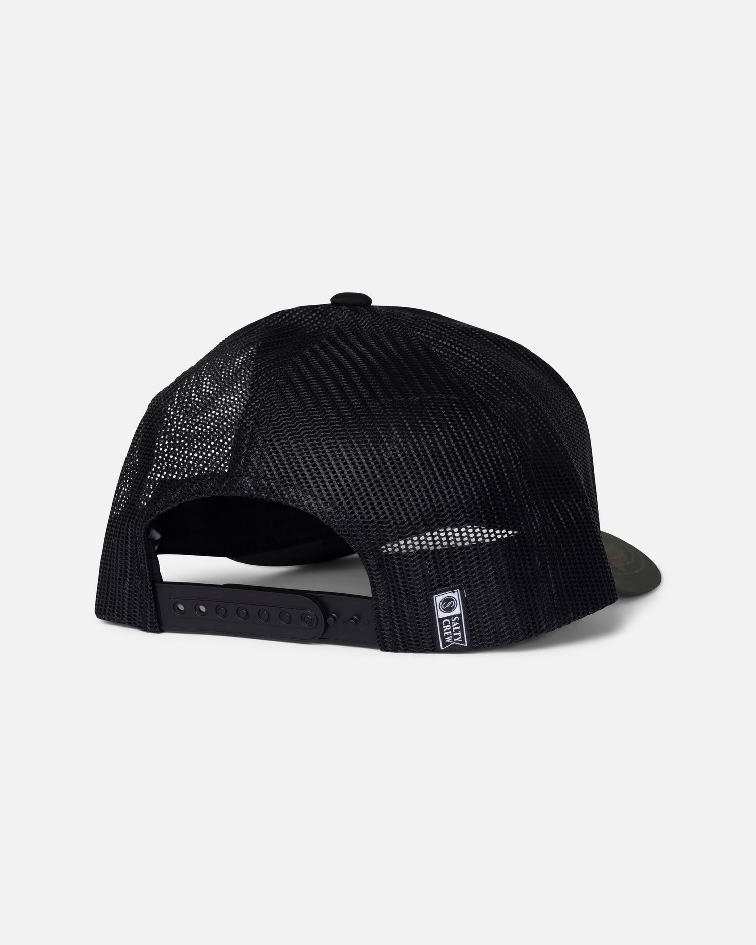 Back view of the Pinnacle 2 Retro Trucker - Camo/Black. 
