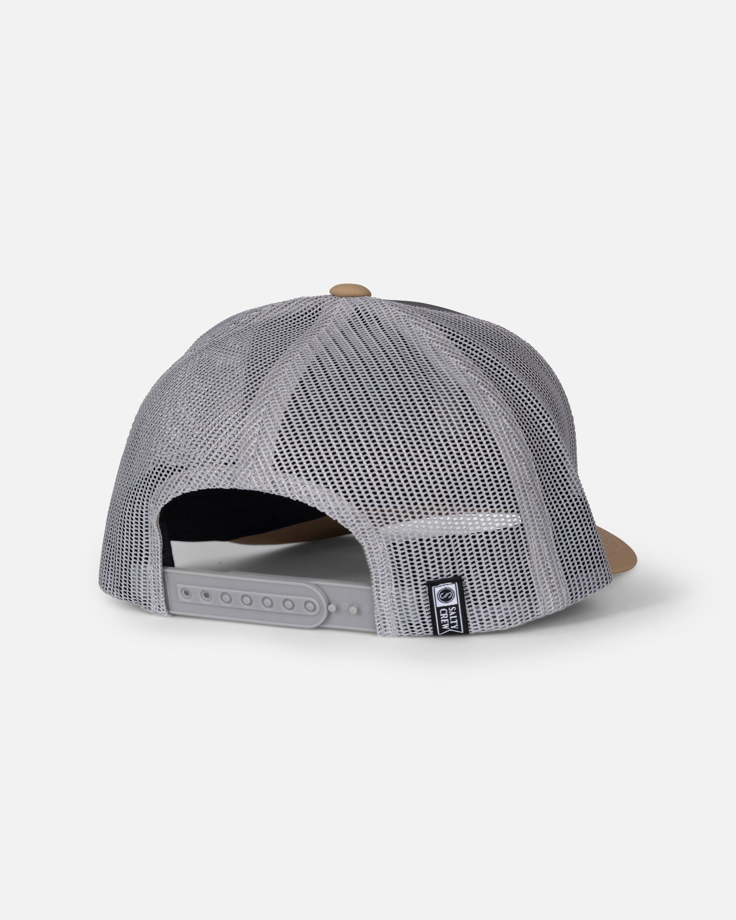 Back view of the Pinnacle 2 Retro Trucker - Grey/Tan. 