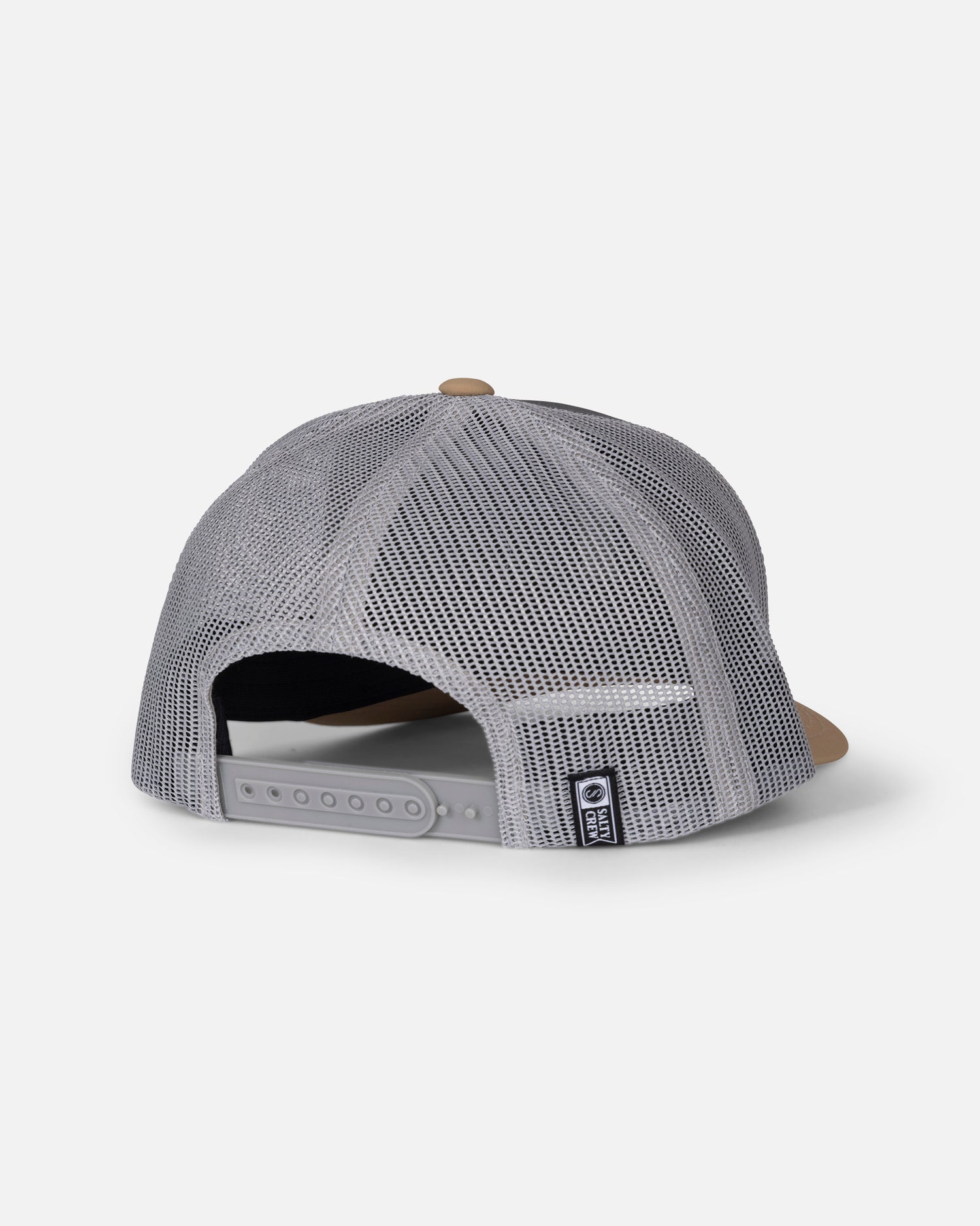 Back view of the Pinnacle 2 Retro Trucker - Grey/Tan. 