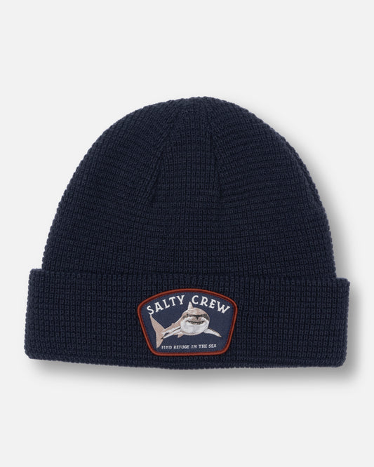 Front view of the Coastal Beanie - Dark Navy. 