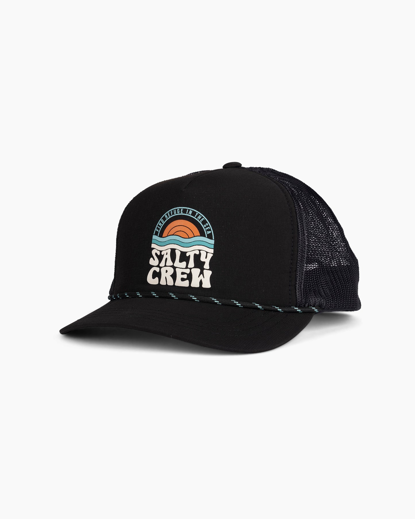 front view of Sundown Black Trucker
