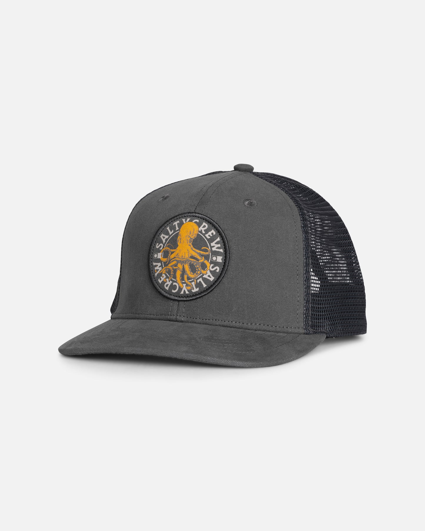 Front view of the Tentacles Boys Retro Trucker - Dark Grey. 