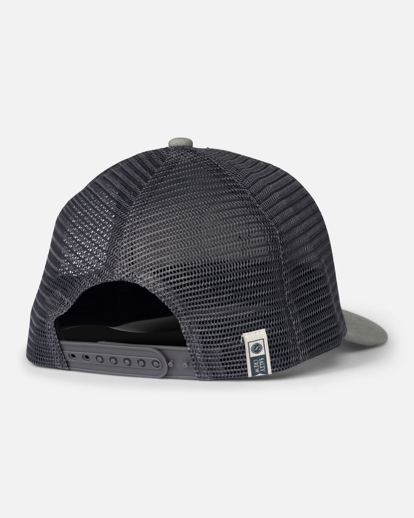 Back view of the Tentacles Boys Retro Trucker Hat - Mackerel. 