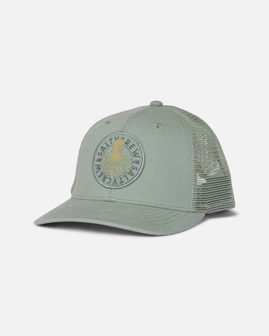Front view of the Tentacles Boys Retro Trucker - Mineral Teal. 