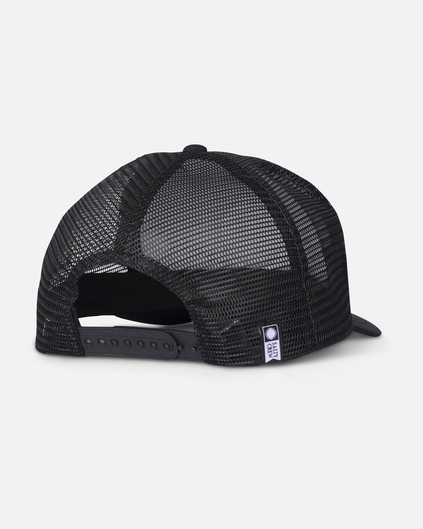 back view of Queen Palm Trucker Hat - Black