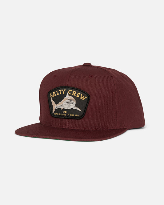front view of Lurking 6 Panel Hat - Burgundy