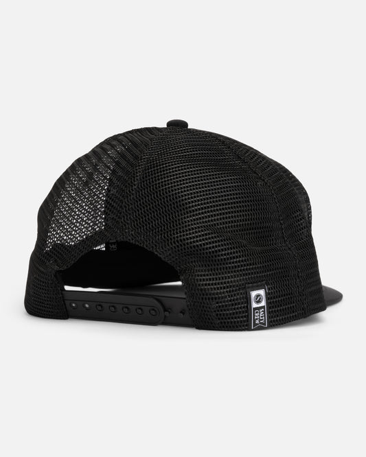 Back view of the Trophy Foamy Trucker - Black. 