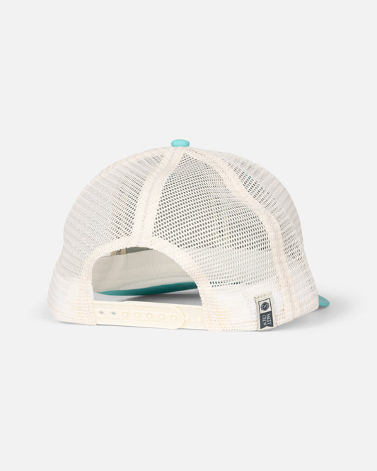 Back view of the Bruce Retro Trucker - Turquoise.