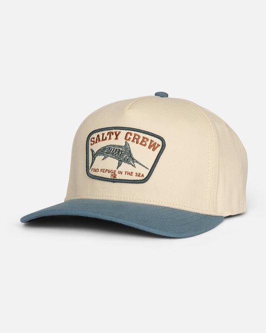Billfisher 5 Panel Hat - Off White Pilot Blue