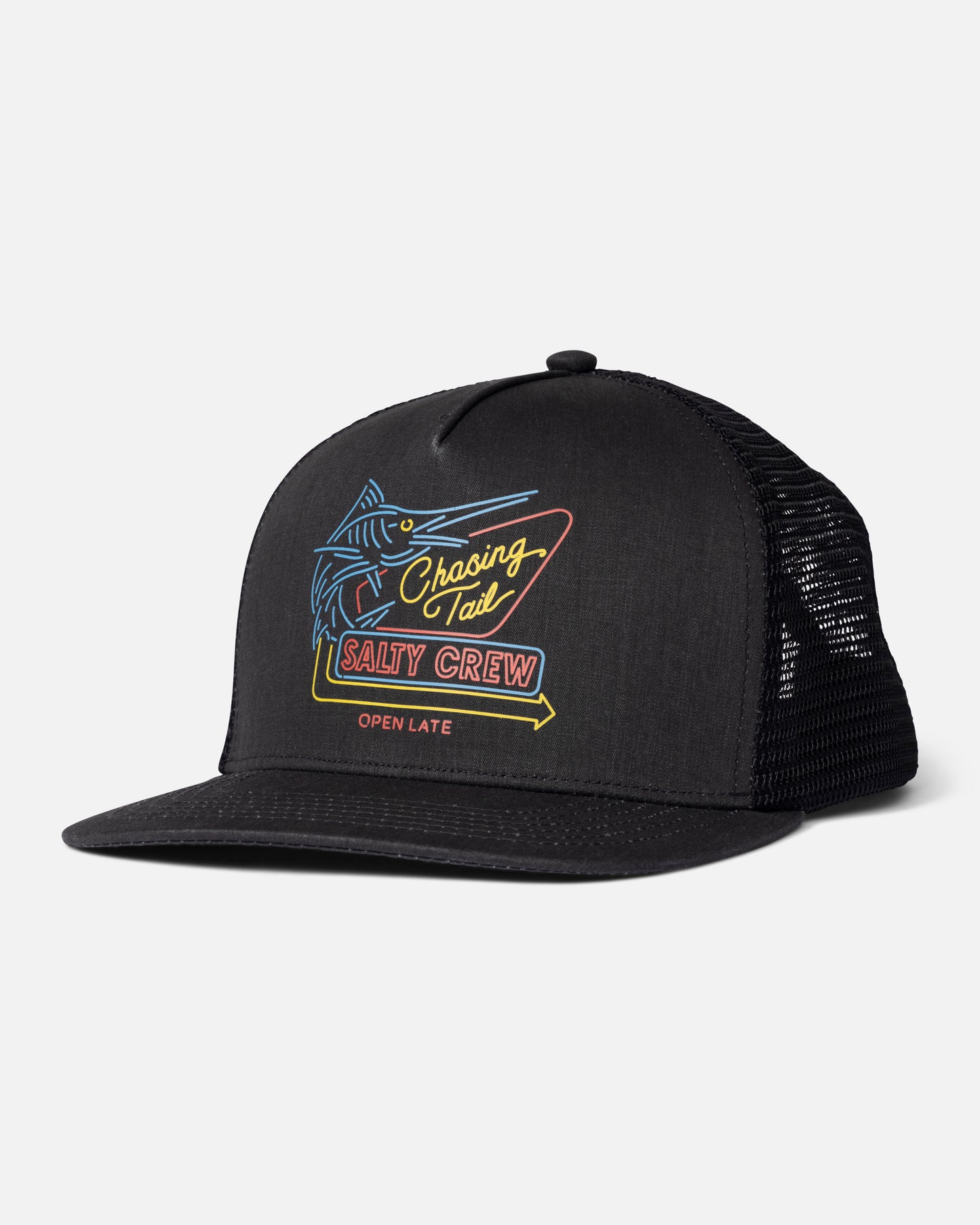 Front view of the Good Times Foamie Trucker - Black. 