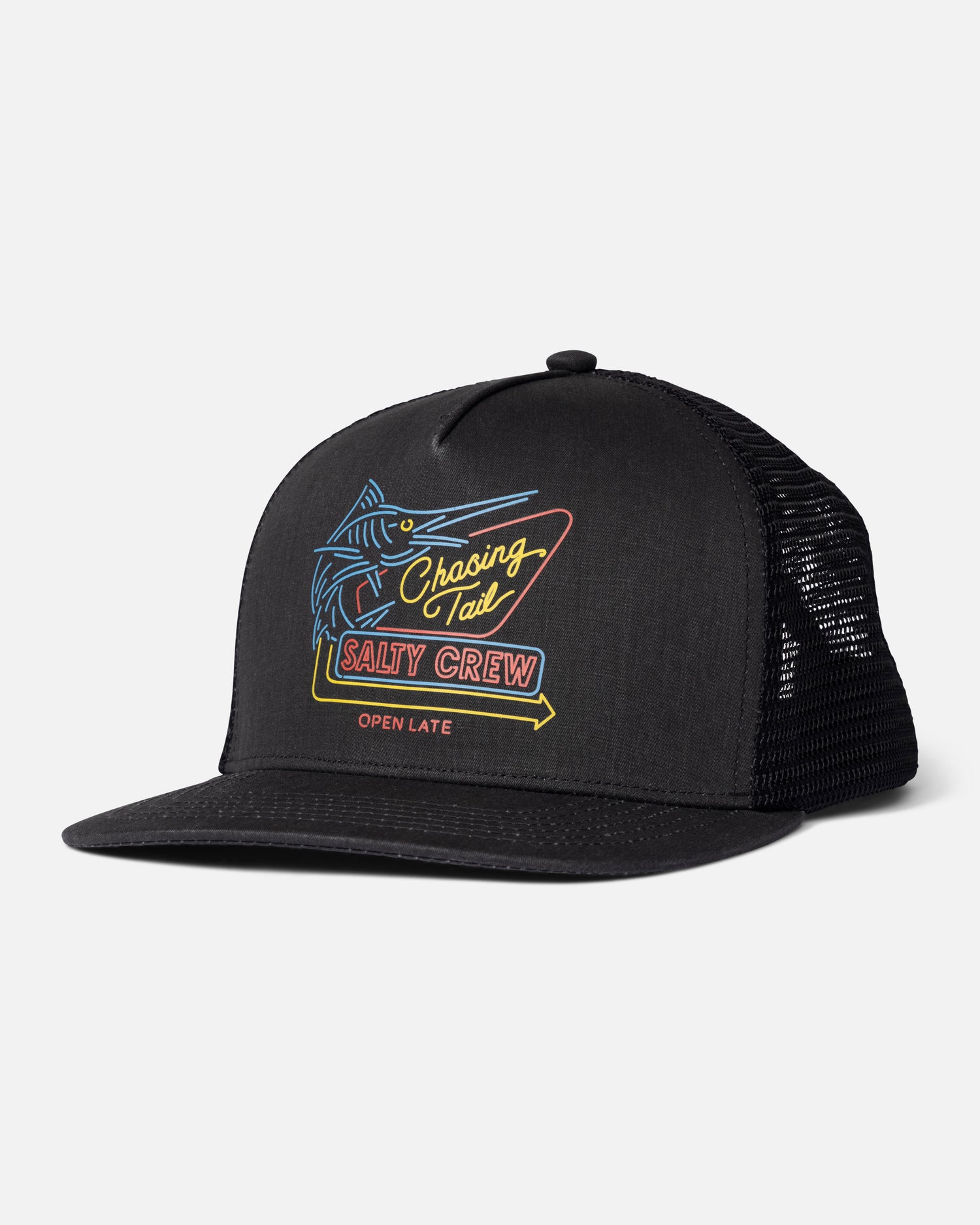 Front view of the Good Times Foamie Trucker - Black. 