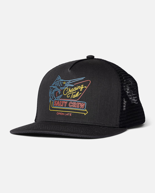Front view of the Good Times Foamie Trucker - Black. 