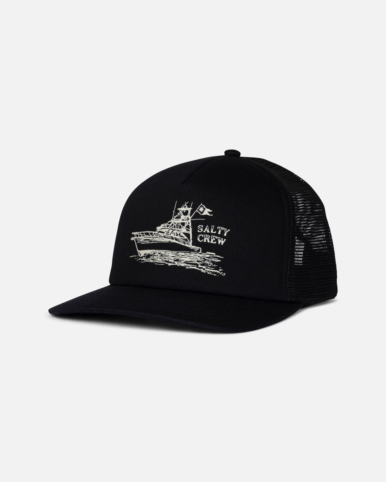 Front view of the Good Times Foamie Trucker - Pirate Black. 