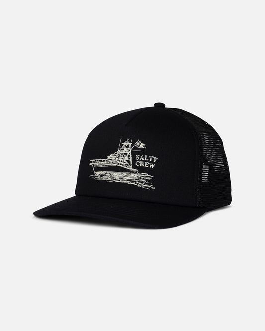 Front view of the Good Times Foamie Trucker - Pirate Black. 