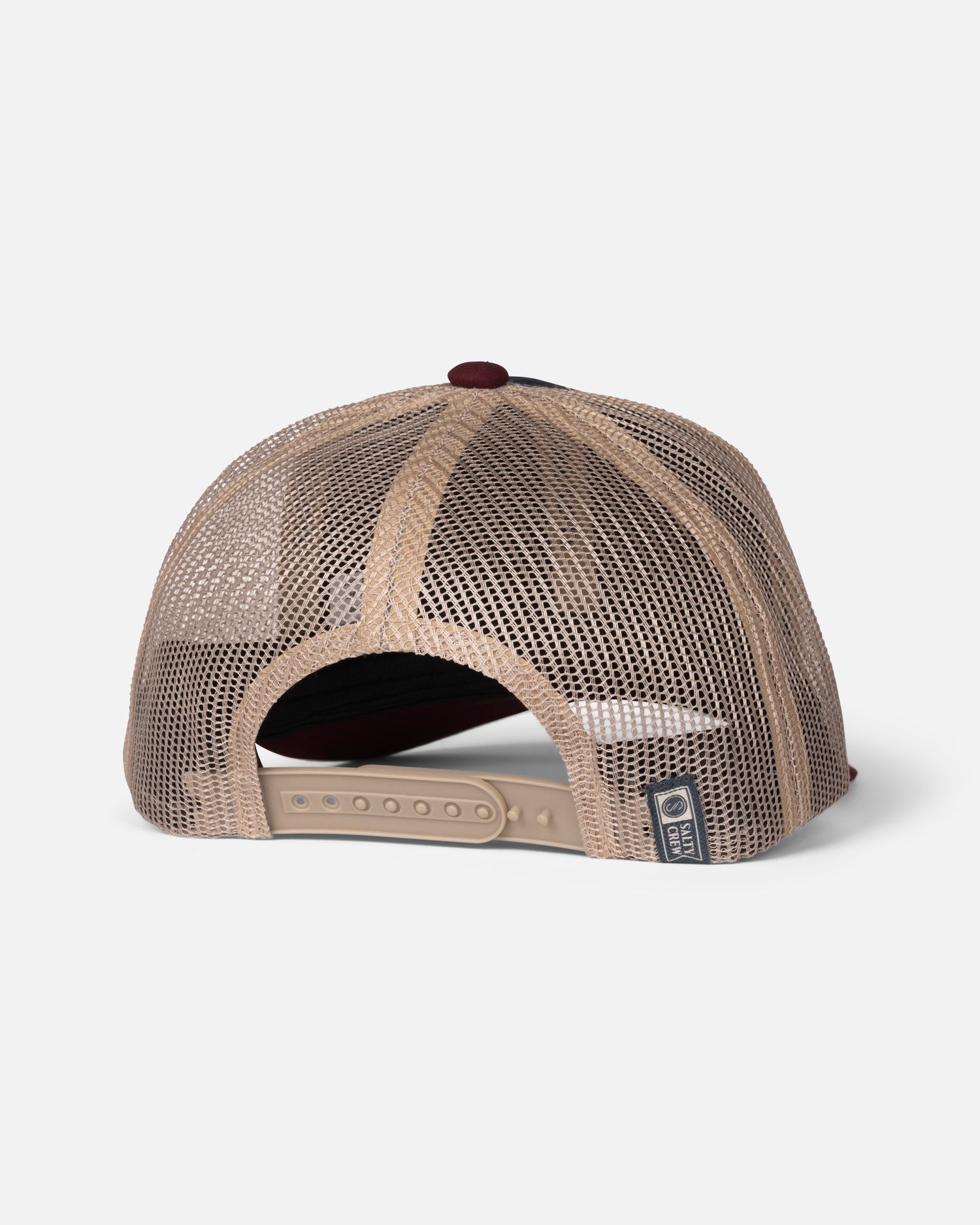 Back view of the Surface Retro Trucker - Navy/Red. 